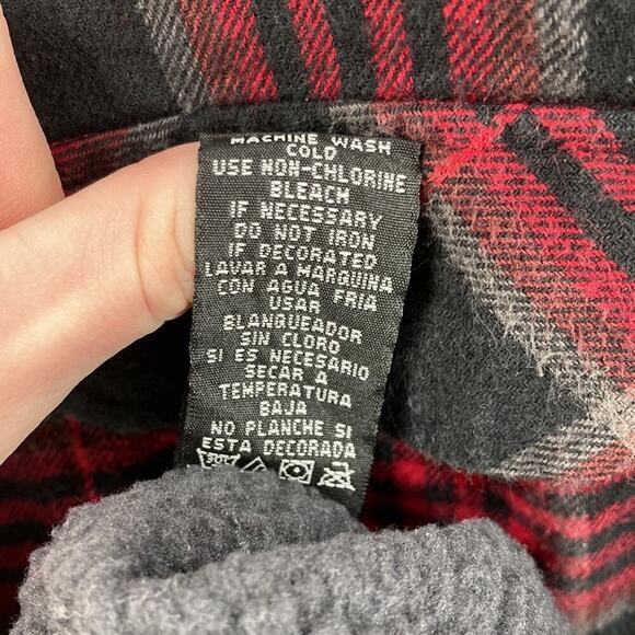 Ocean Current Plaid Flannel shacket rugged sherpa lined Gorpcore size M warm - Picture 7 of 7